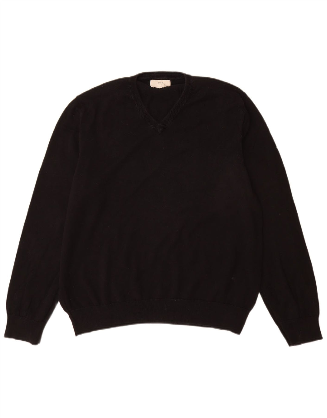 Marks & Spencer Męski sweter z dekoltem w kształcie litery V, XL, czarny, bawełniany