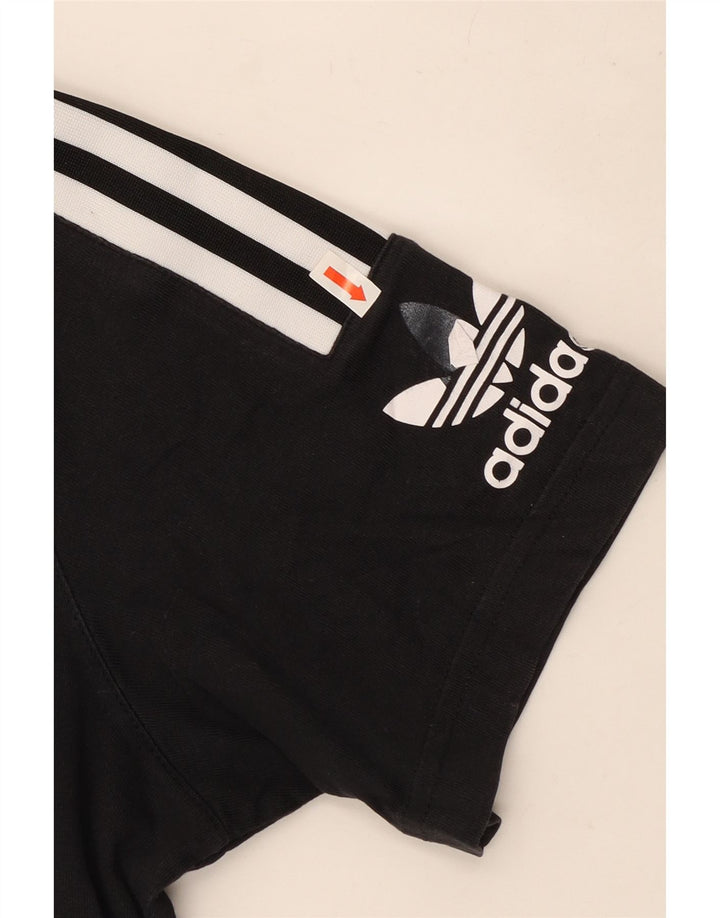 Męska koszulka z grafiką Adidas, średnia, czarna bawełna