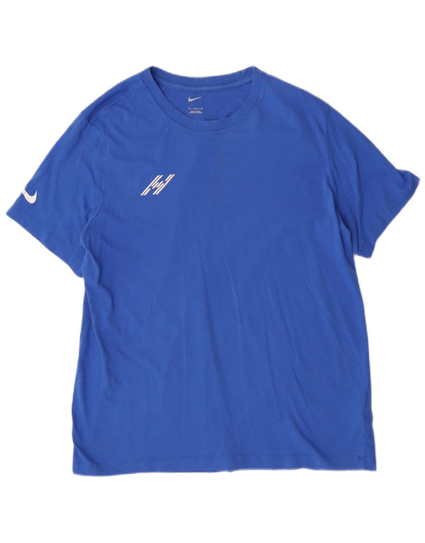 Męska koszulka z grafiką Nike, XL, niebieska, bawełniana