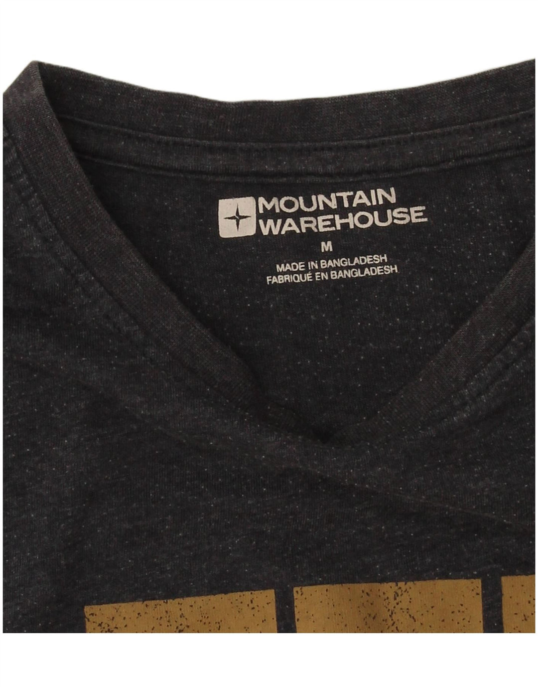Męski T-shirt z grafiką Mountain Warehouse, średni czarny, bawełniany
