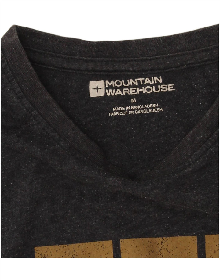 Męski T-shirt z grafiką Mountain Warehouse, średni czarny, bawełniany
