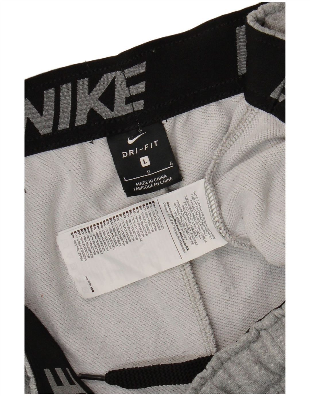 Męskie spodnie dresowe Nike Dri Fit, duże, szare, poliestrowe