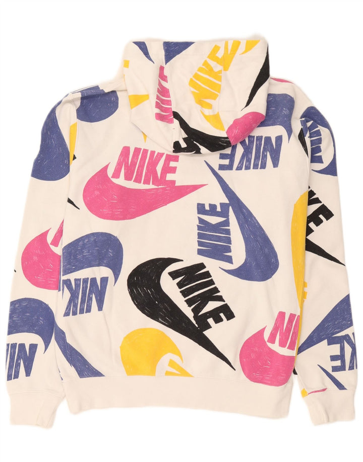 Męska bluza z kapturem Nike z grafiką, średnia biała bawełna