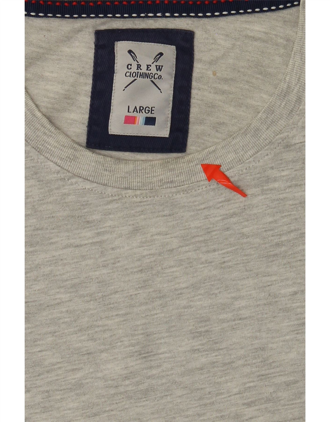 CREW CLOTHING Męski T-shirt Top, duży, szary, bawełniany