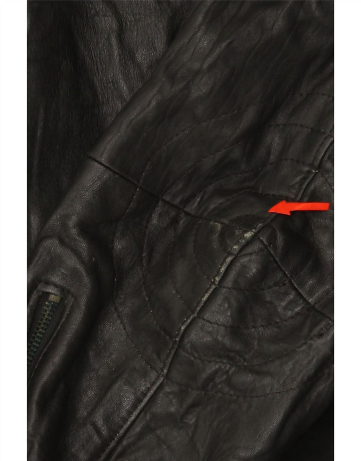 Damska skórzana kurtka motocyklowa MISS JOY IT 42, średnia czarna skóra