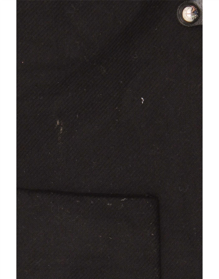 Damski płaszcz oversize z kapturem Zara UK 10, mała czarna wełna