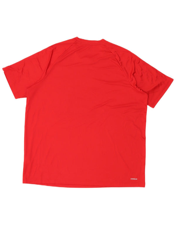 Adidas Męski T-shirt Aeroready Top 2XL Czerwony Poliester