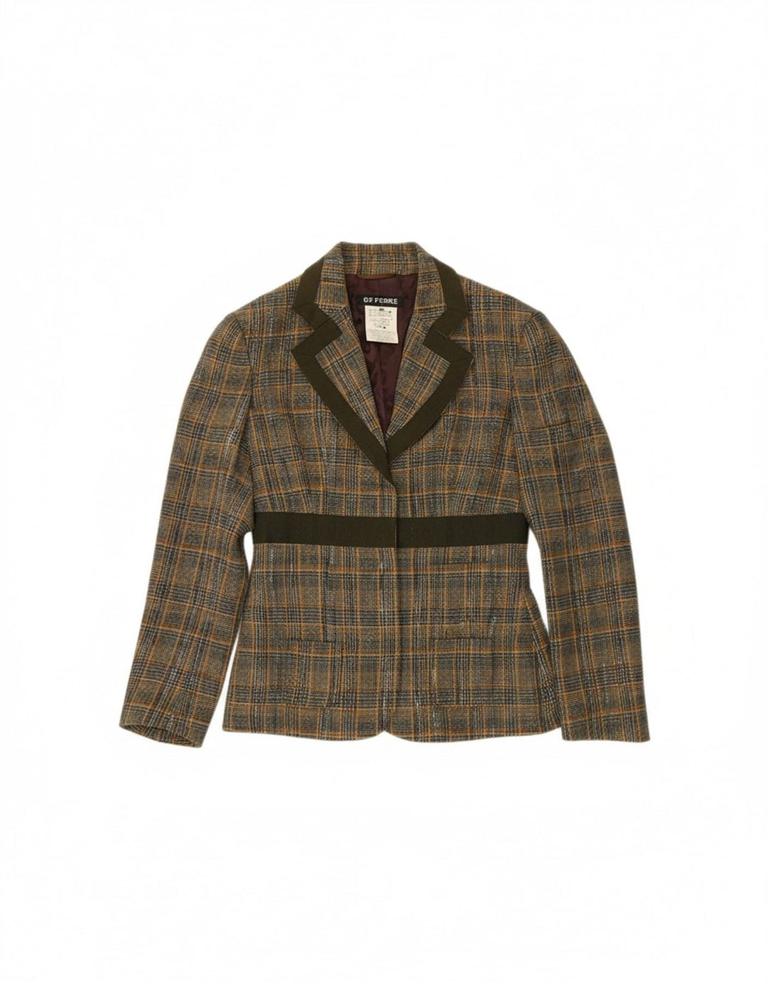GF FERRE Womens Blazer Jacket IT 40 Small Green Check Viscose Vintage GF Ferre and Second-Hand GF Ferre from Messina Hembry 