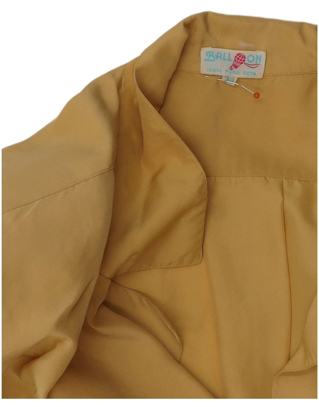 BALLOON Damska bluzka oversize z krótkim rękawem IT 38 XS Żółty jedwab