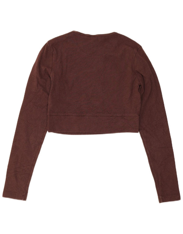 Damska bluza Adidas Crop Jumper UK 12/14 Średnia brązowa bawełna