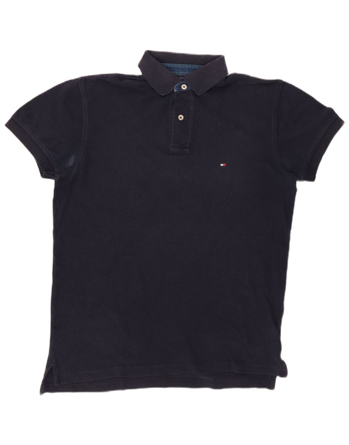 Męska koszulka polo TOMMY HILFIGER, mała, granatowa, bawełniana