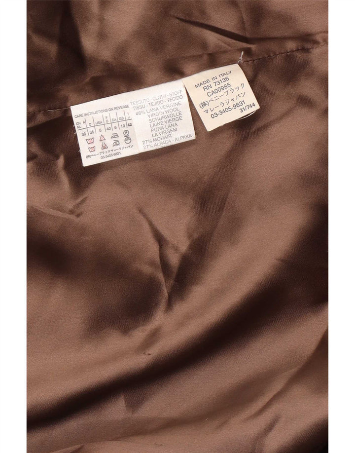 Marella Damski płaszcz oversize UK 10 Small Brown z dziewiczej wełny