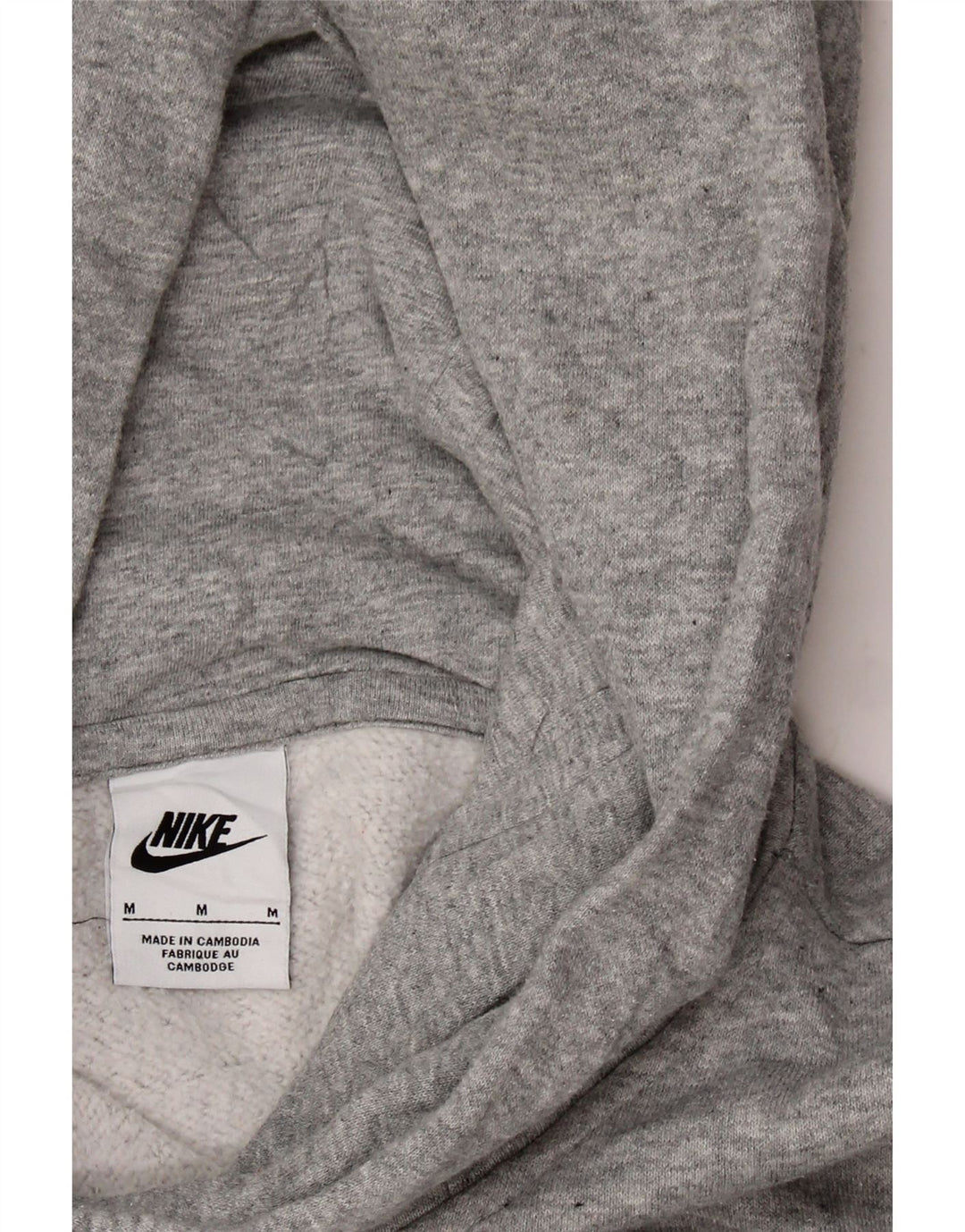 NIKE Womens Oversized Hoodie Jumper UK 14 Medium Grey Cotton Vintage Nike and Second-Hand Nike from Messina Hembry 