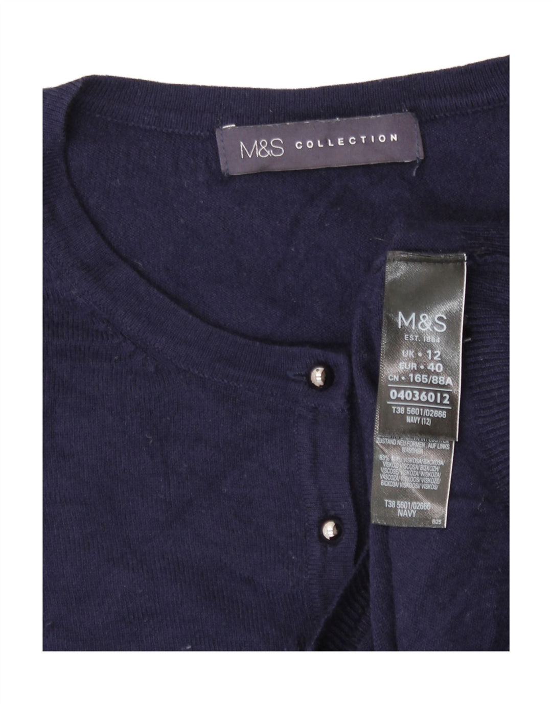 Sweter damski Marks & Spencer UK 12, średni granatowy, wiskoza