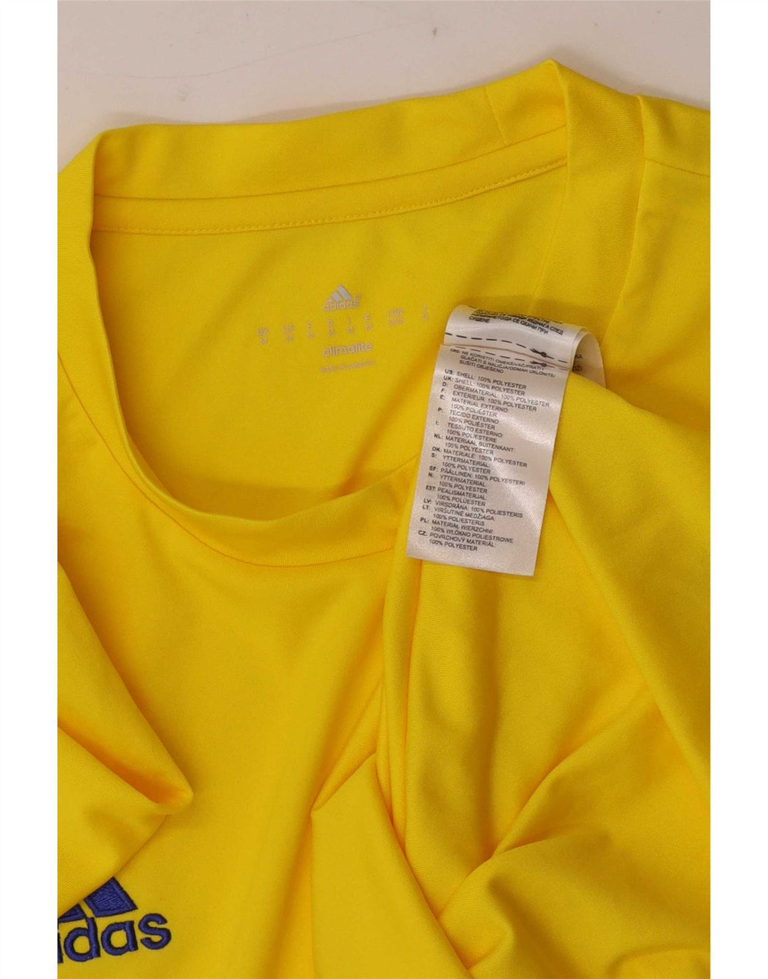 Męska koszulka Adidas Climalite Top, średni żółty poliester