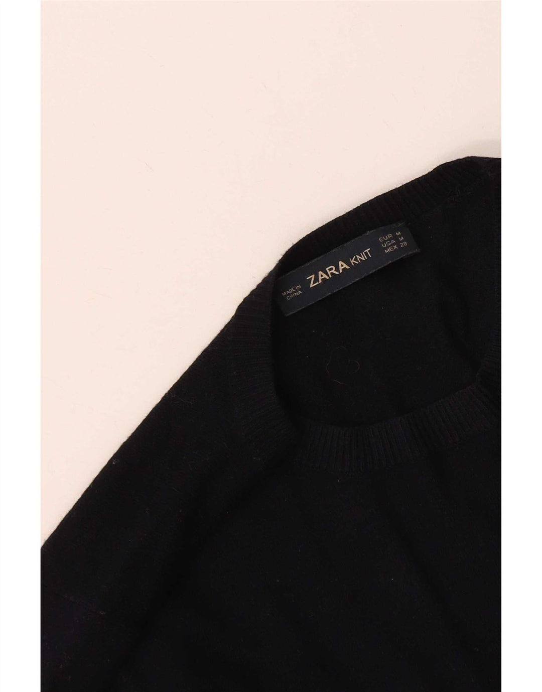 Sweter damski Zara z okrągłym dekoltem UK 12, średni granatowy