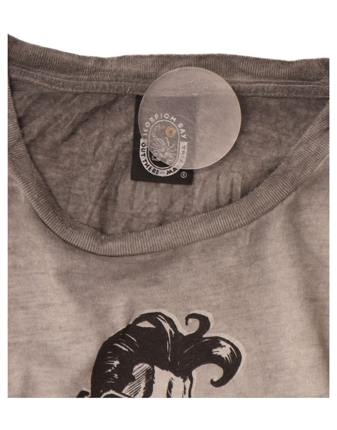 Męski graficzny top Scorpion Bay z długim rękawem XL, szary, bawełniany