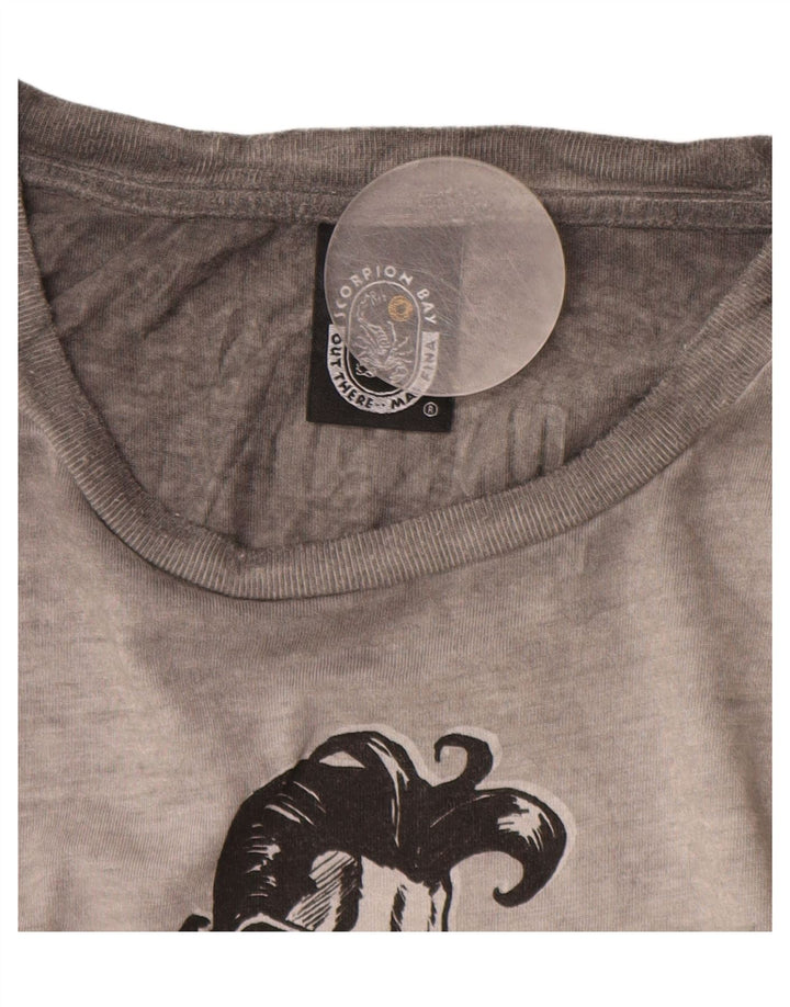 Męski graficzny top Scorpion Bay z długim rękawem XL, szary, bawełniany