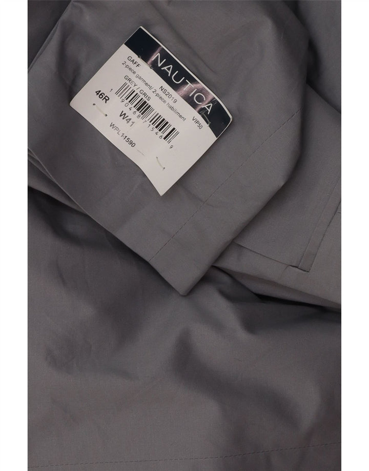 NAUTICA Mens 2 Button Blazer Jacket UK 46 3XL Grey Cotton