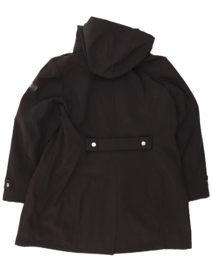 Damska kurtka parka z kapturem Dkny UK 18 XL, czarny poliester