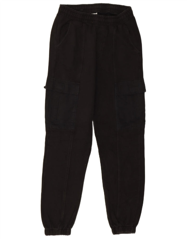 Męskie spodnie dresowe Zara Cargo Joggers, średnia czarna bawełna