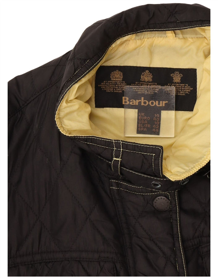 Damska pikowana kurtka Barbour UK 14, duża, czarna