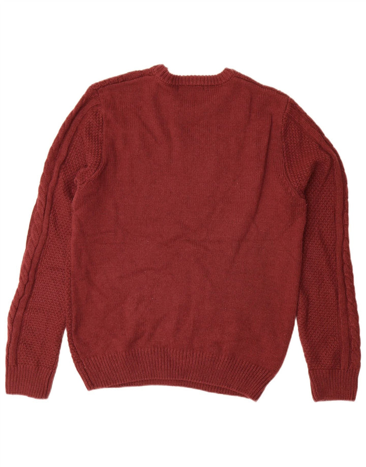 Crew Clothing Męski sweter z golfem, średni bordowy akryl