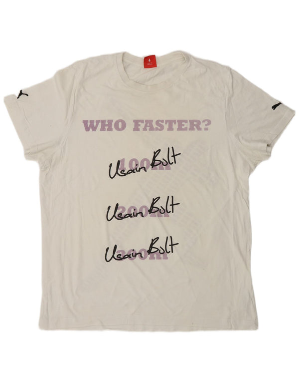 Męski T-shirt z grafiką PUMA, XL, biały