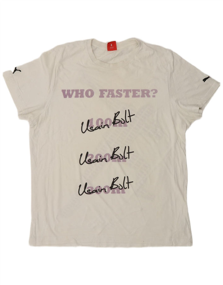 Męski T-shirt z grafiką PUMA, XL, biały