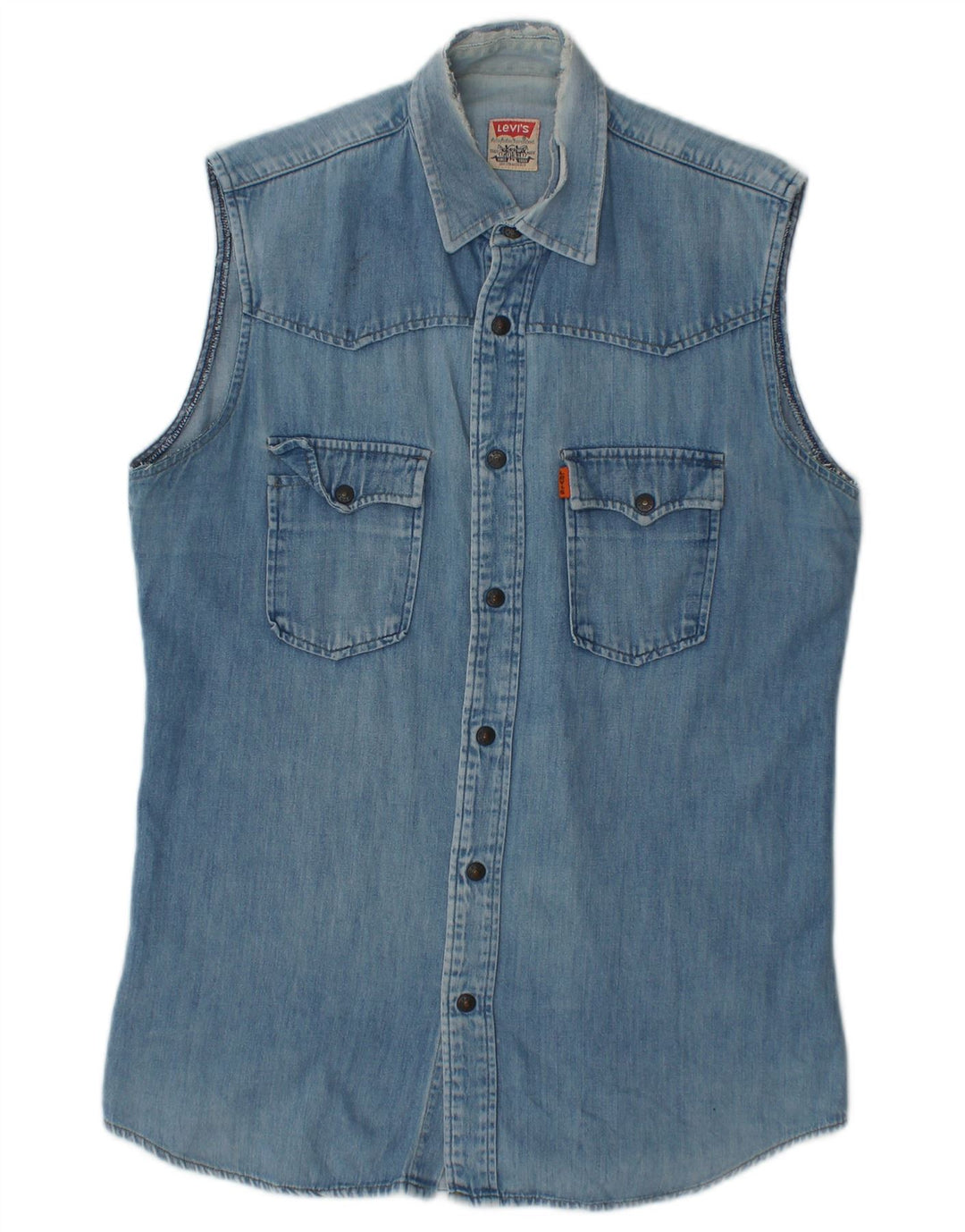Męska koszula dżinsowa bez rękawów Levi's, mała niebieska