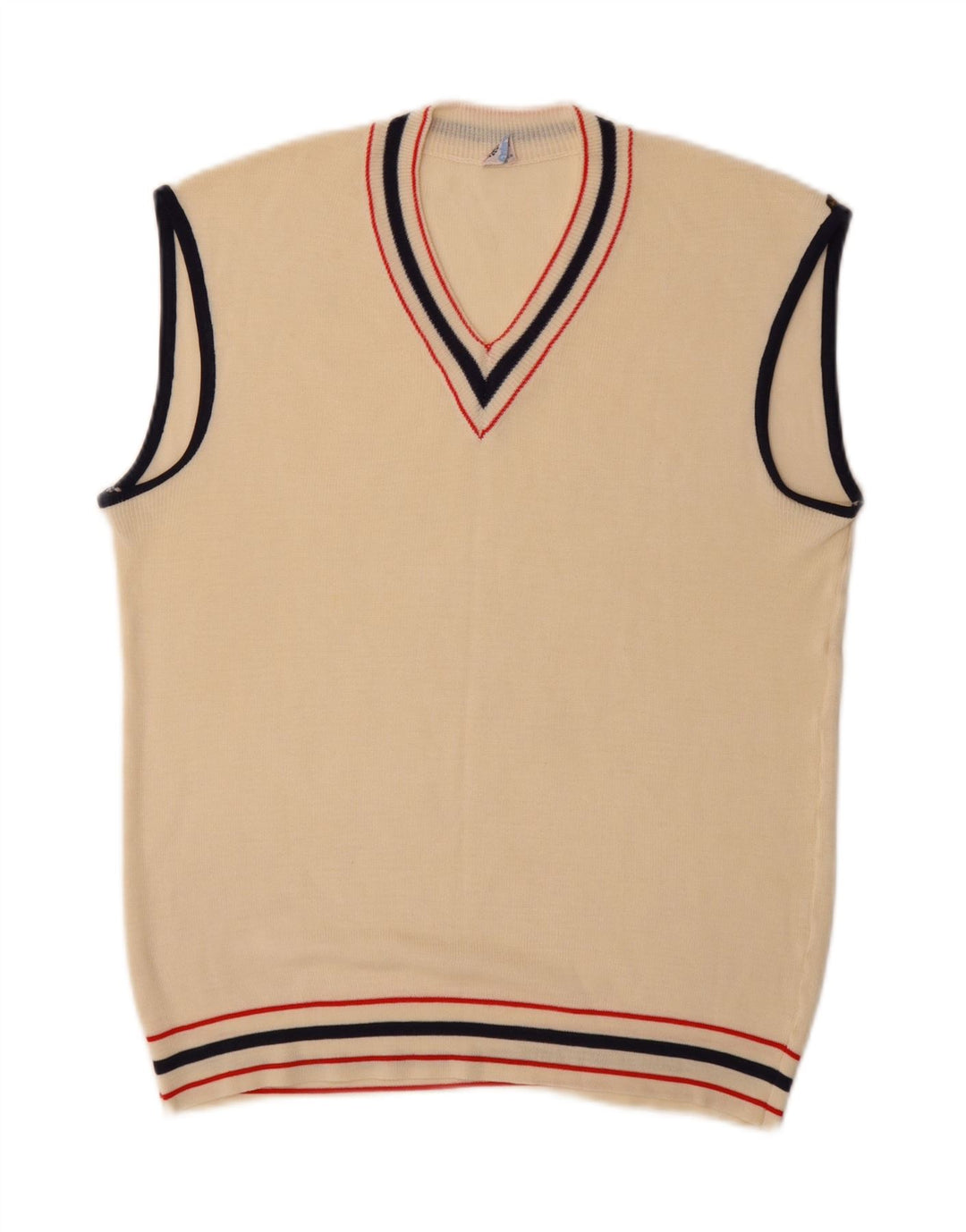 Podkoszulek męski w stylu vintage, kamizelka, mały, beżowy, akrylowy