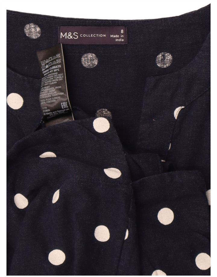 Marks & Spencer Damska sukienka typu shift UK 8, mała, granatowa w kropki