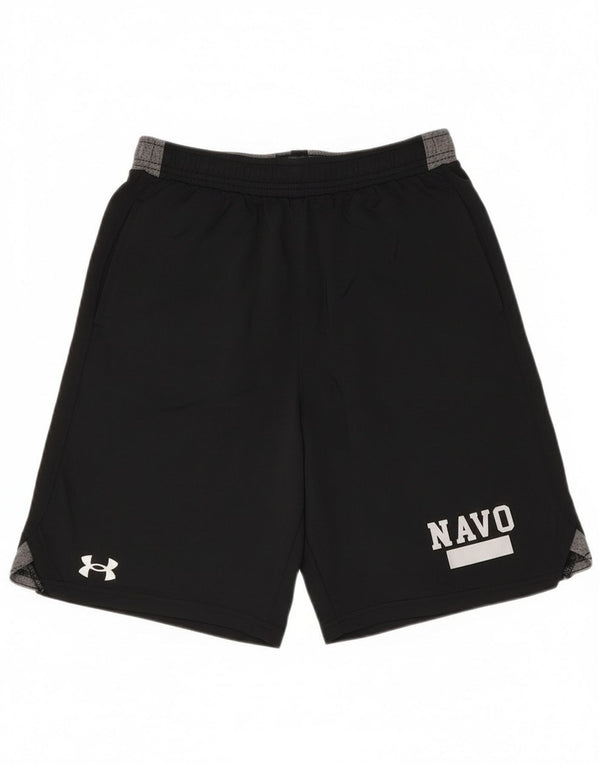 Under Armour Mens Graphic Sport Shorts Small Black Colourblock Polyester
