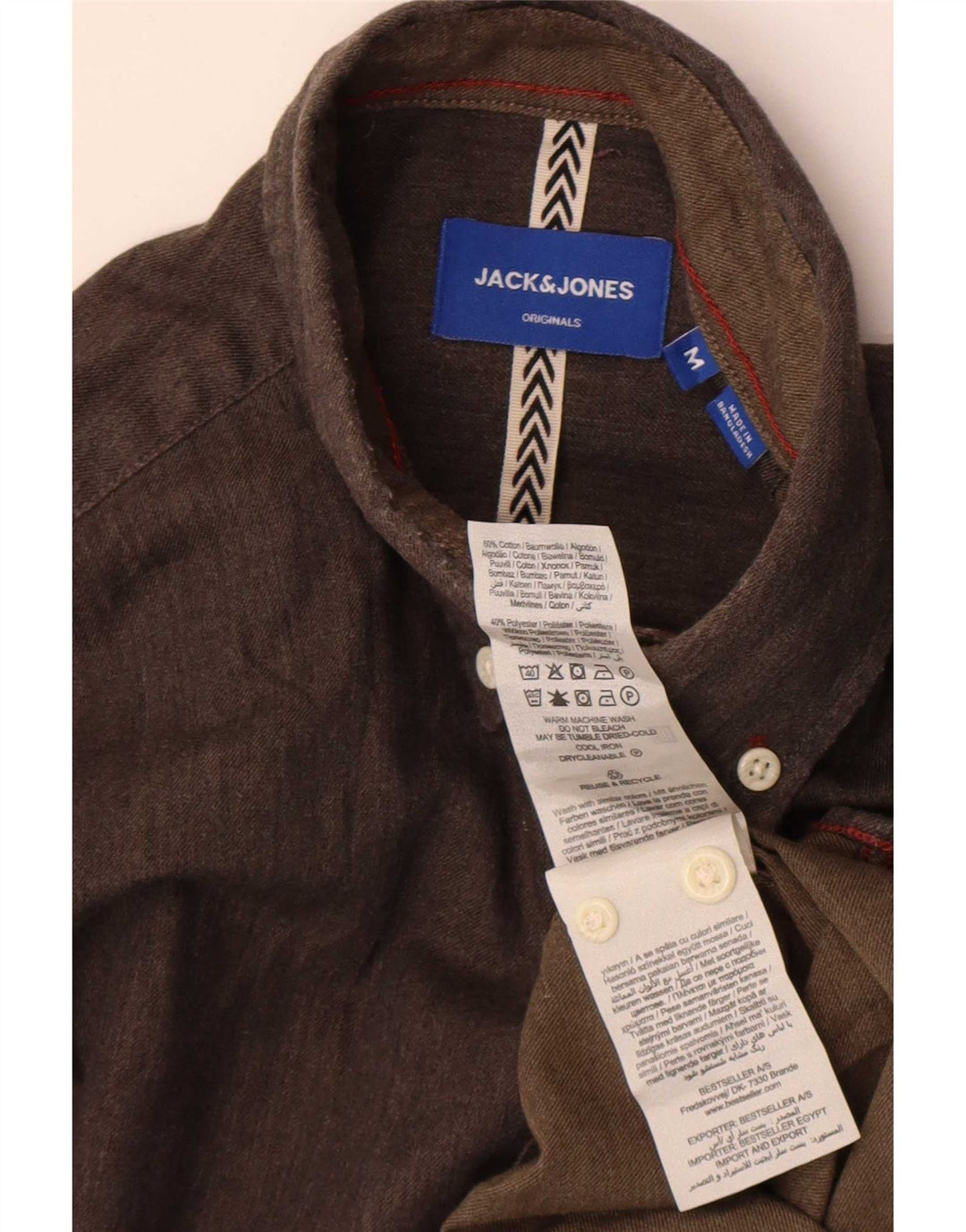 Koszula męska Jack & Jones, średnioszara, bawełniana