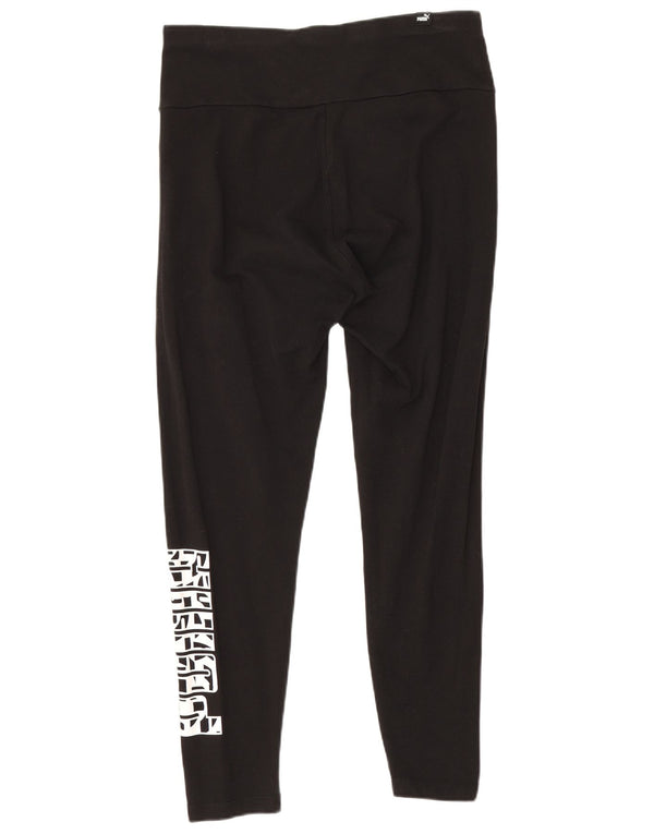 Damskie legginsy Puma Graphic Crop UK 12, średnie, czarne, bawełniane