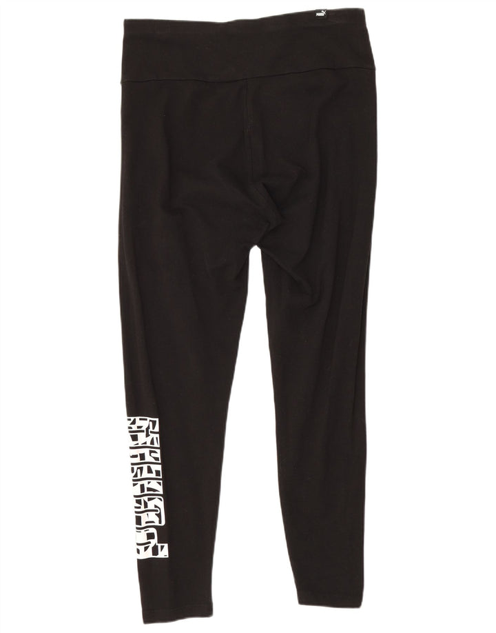 Damskie legginsy Puma Graphic Crop UK 12, średnie, czarne, bawełniane
