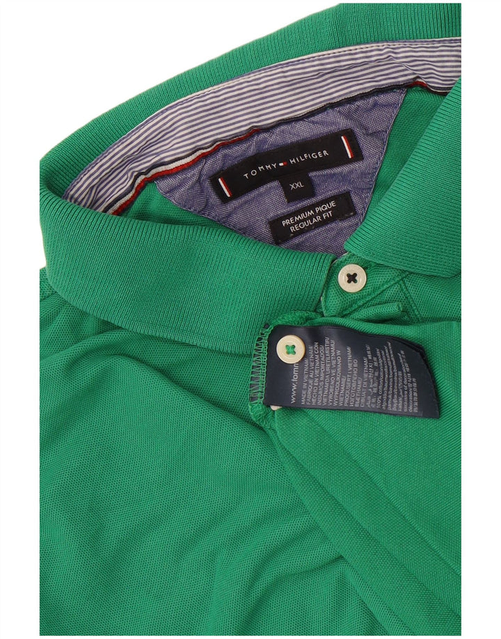 Męska koszulka polo o regularnym kroju Tommy Hilfiger 2XL, zielona bawełna