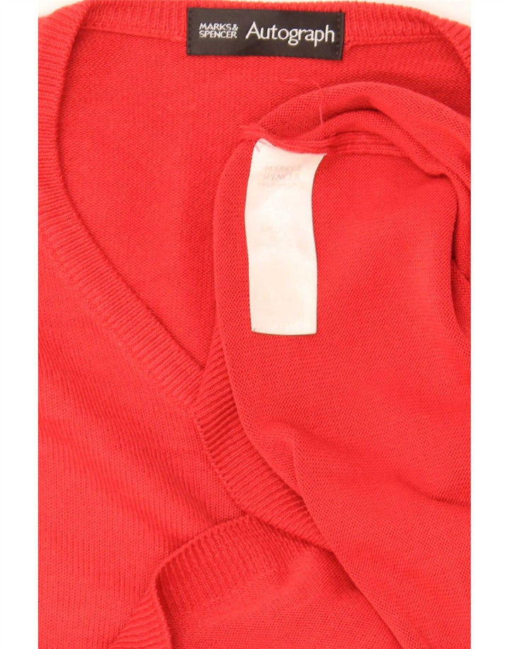 Marks & Spencer Męski sweter z dekoltem w kształcie litery V, średni czerwony