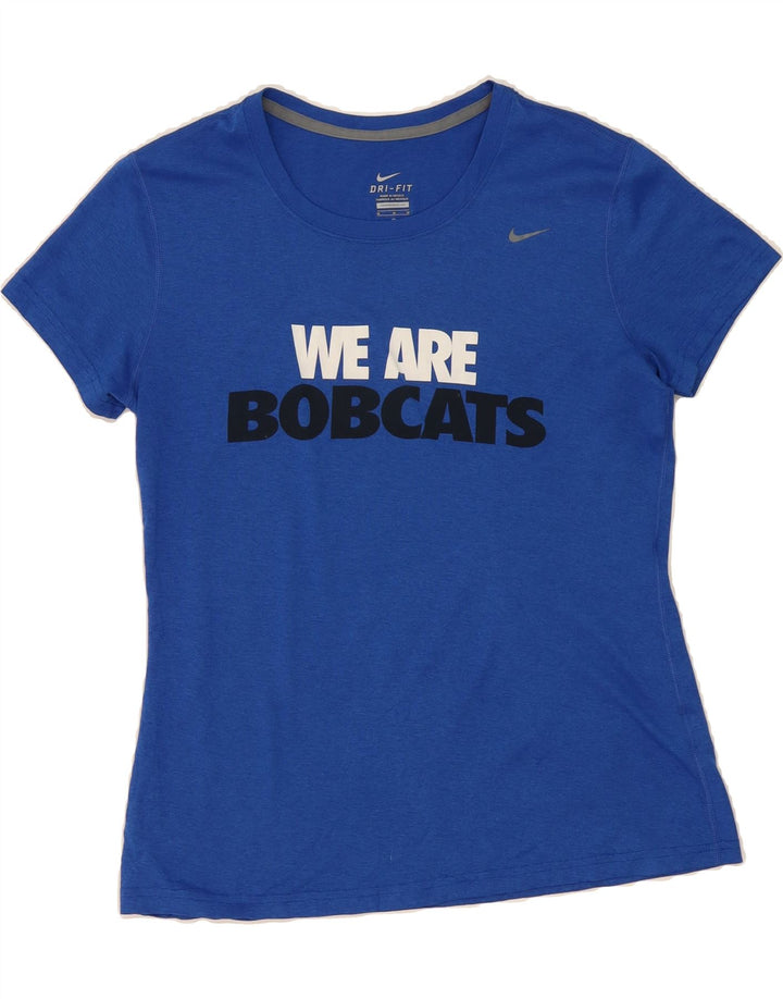 NIKE Womens Bobcats Graphic T-Shirt Top UK 14 Medium Blue Polyester Vintage Nike and Second-Hand Nike from Messina Hembry 