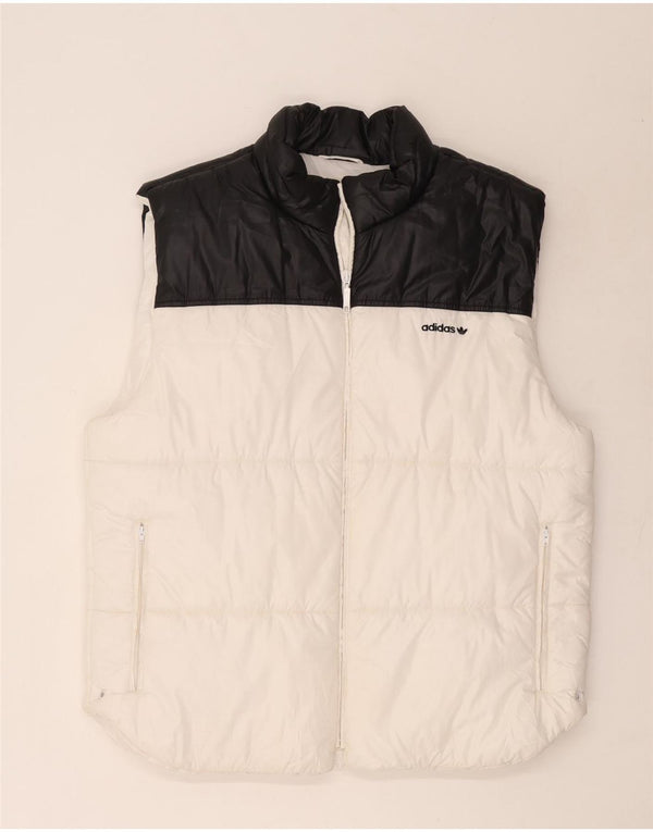 Męska wyściełana kamizelka Adidas UK 42 XL Biały poliester z blokami kolorów