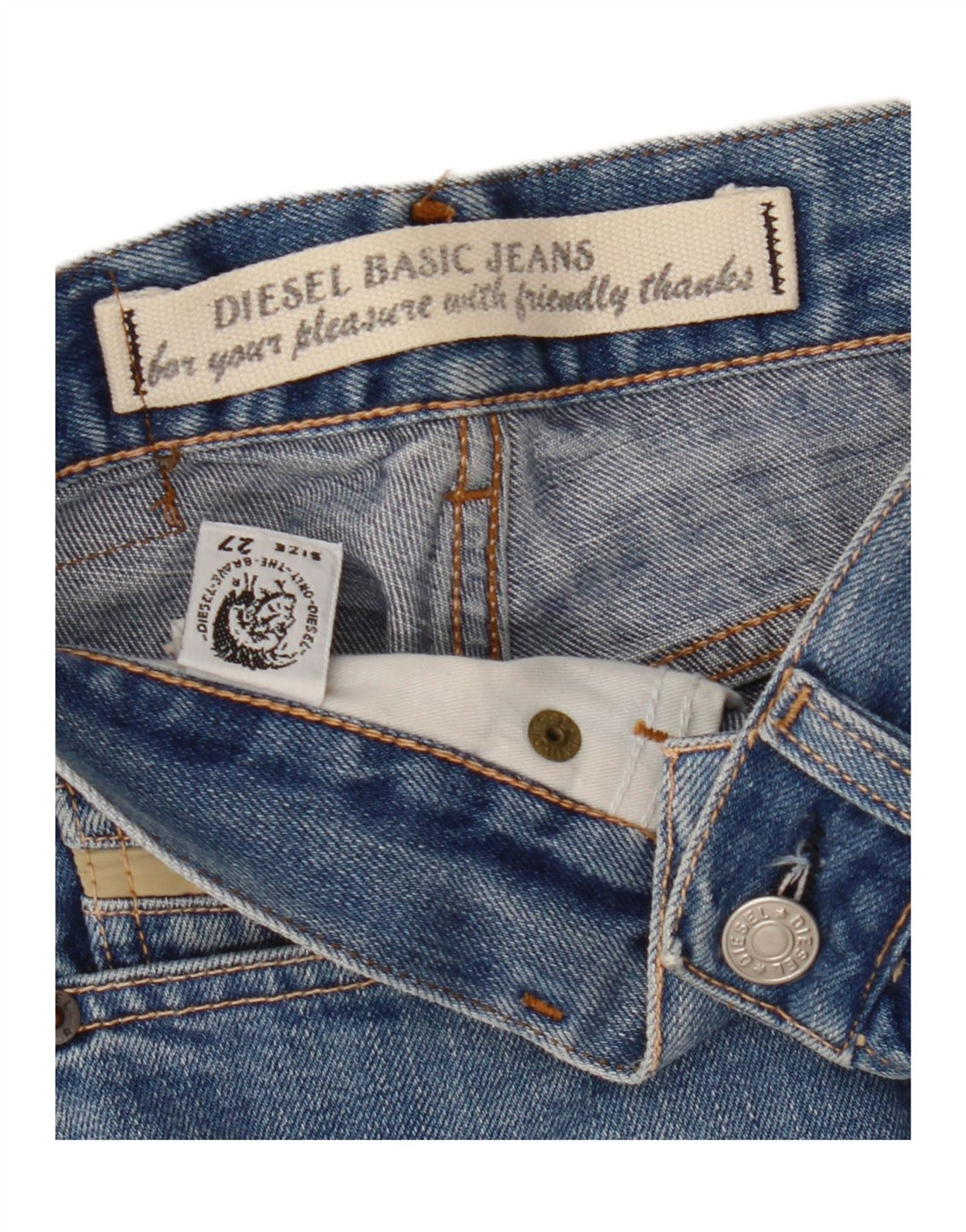 Damskie jeansy Diesel Straight W27 L30 Niebieskie