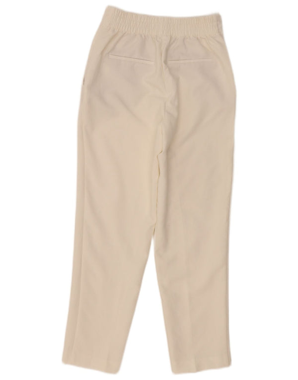 Damskie zwężane spodnie chino z wysokim stanem Zara XS W24 L27 Biały poliester