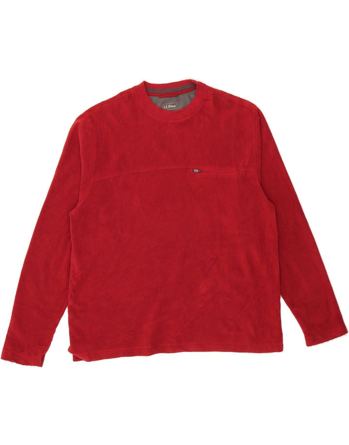 L.L.BEAN Mens Fleece Jumper Large Red Polyester Vintage L.L.Bean and Second-Hand L.L.Bean from Messina Hembry 