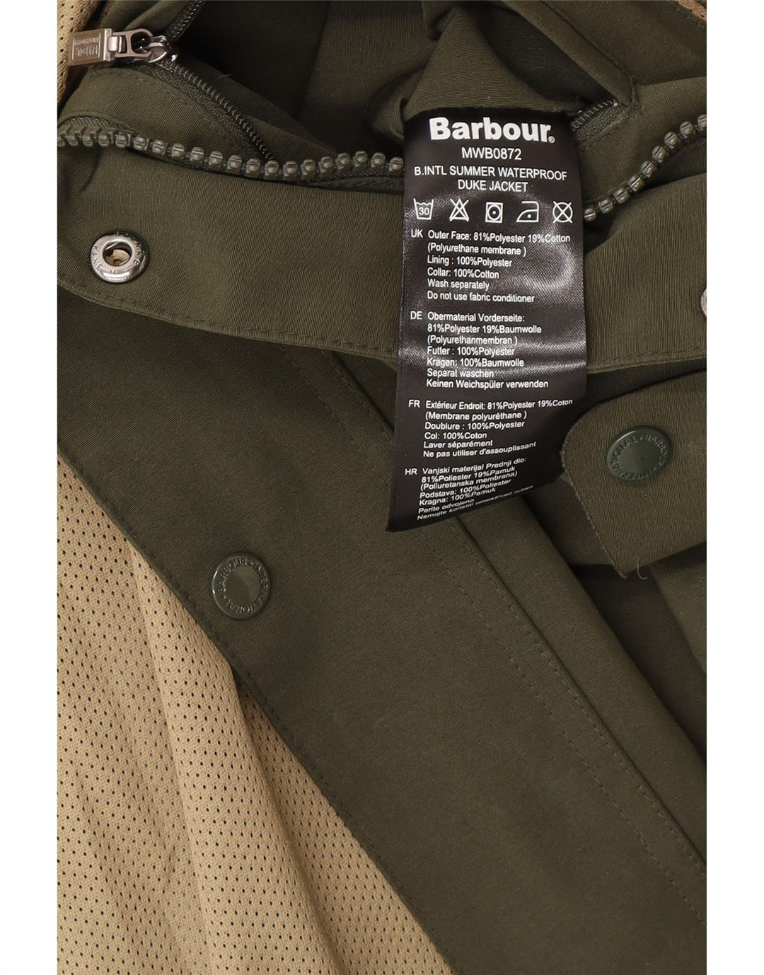 Męska kurtka użytkowa Barbour UK 38, średni khaki, poliester