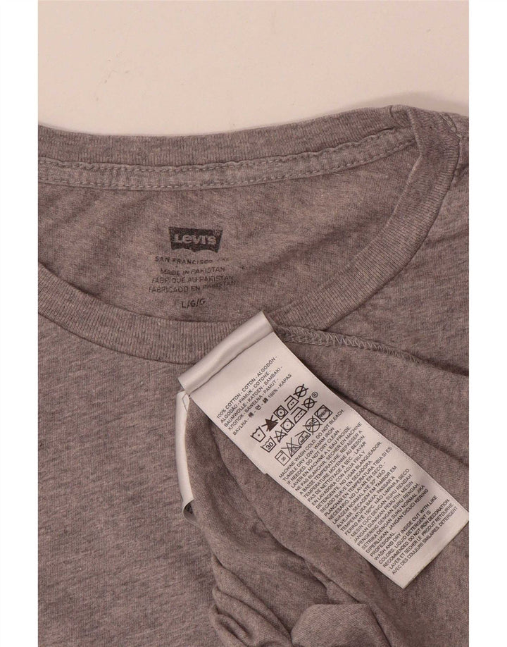Męski T-shirt z grafiką Levi's, duży, szary, bawełniany