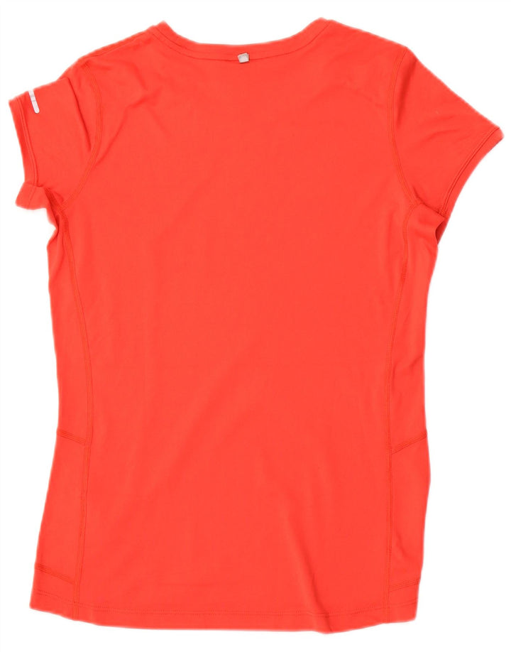 NIKE Womens Dri Fit T-Shirt Top UK 12 Medium Red Polyester