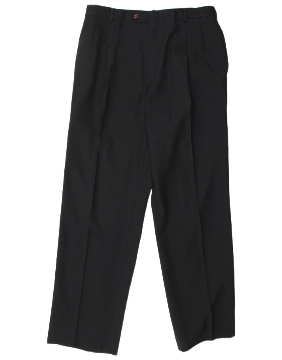 Egon Von Furstenberg Męskie UK 40 Large W32 L32 Czarna dziewicza wełna