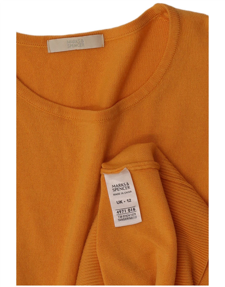 Marks & Spencer Damski sweter z okrągłym dekoltem UK 12 Średni pomarańczowy akryl