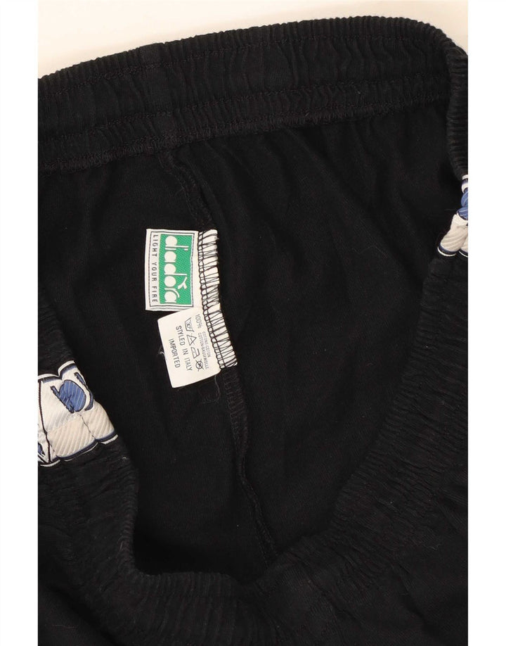 Męskie spodenki sportowe Diadora z grafiką, średni czarny poliester z blokami kolorów