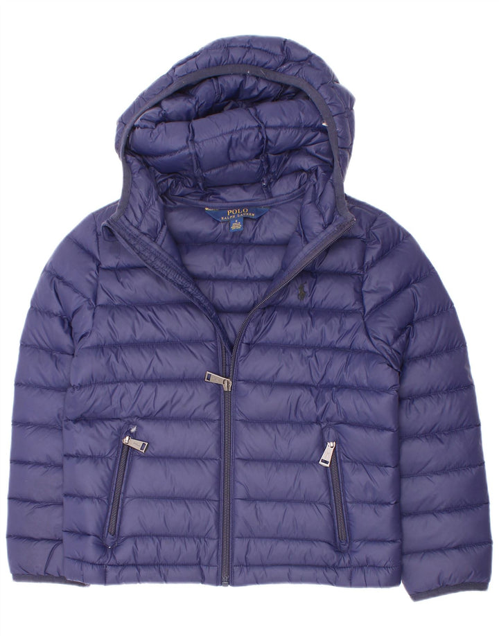 Polo Ralph Lauren Chłopięca wyściełana kurtka z kapturem, 5-6 lat, granatowa, poliester